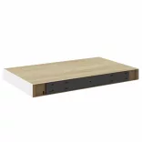 4 db tölgyszínű és fehér MDF lebegő fali polc 50 x 23 x 3,8 cm