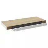 2 db tölgyszínű és fehér MDF lebegő fali polc 60x23,5x3,8 cm
