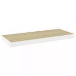 4 db tölgyszínű és fehér MDF lebegő fali polc 60x23,5x3,8 cm
