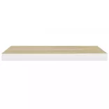 4 db tölgyszínű és fehér MDF lebegő fali polc 60x23,5x3,8 cm