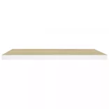 tölgyszínű és fehér MDF lebegő fali polc 80 x 23,5 x 3,8 cm