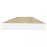 tölgyszínű és fehér MDF lebegő fali polc 80 x 23,5 x 3,8 cm