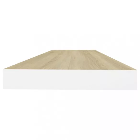 tölgyszínű és fehér MDF lebegő fali polc 80 x 23,5 x 3,8 cm