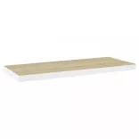 4 db tölgyszínű és fehér MDF lebegő fali polc 80x23,5x3,8 cm