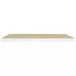 4 db tölgyszínű és fehér MDF lebegő fali polc 80x23,5x3,8 cm