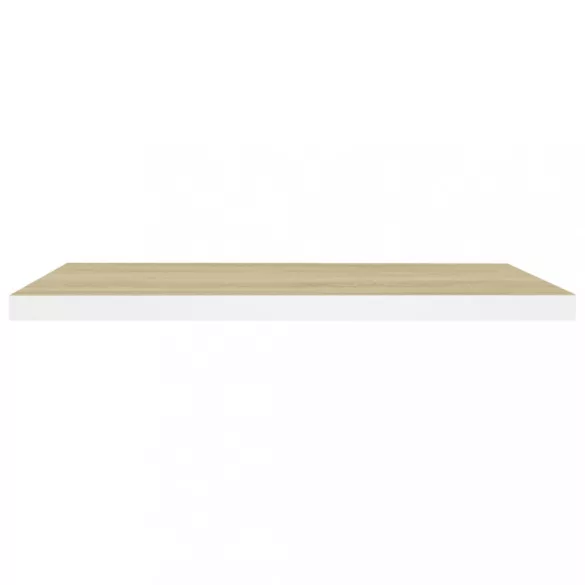 4 db tölgyszínű és fehér MDF lebegő fali polc 80x23,5x3,8 cm