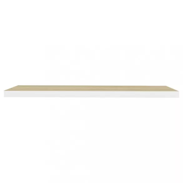 tölgyszínű és fehér MDF lebegő fali polc 120 x 23,5 x 3,8 cm