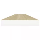 4 db tölgyszínű és fehér MDF lebegő fali polc 120x23,5x3,8 cm