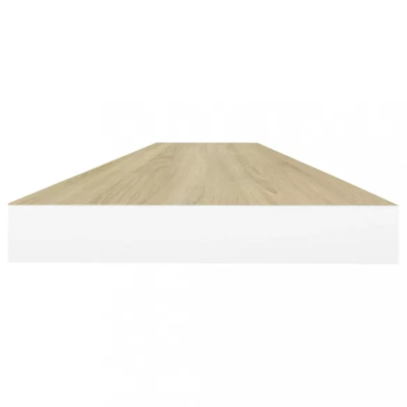 4 db tölgyszínű és fehér MDF lebegő fali polc 120x23,5x3,8 cm