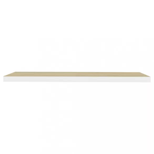 4 db tölgyszínű és fehér MDF lebegő fali polc 120x23,5x3,8 cm