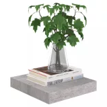 2 db betonszürke MDF lebegő fali polc 23 x 23,5 x 3,8 cm