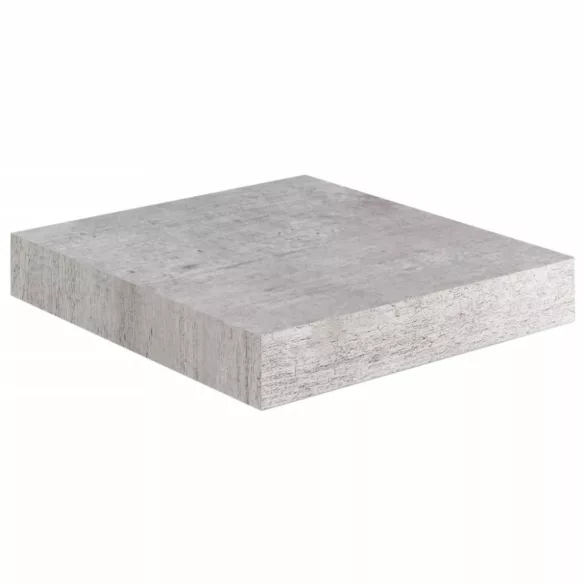 4 db betonszürke MDF lebegő fali polc 23 x 23,5 x 3,8 cm