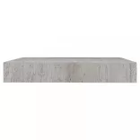 4 db betonszürke MDF lebegő fali polc 23 x 23,5 x 3,8 cm