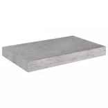 betonszürke MDF lebegő fali polc 40 x 23 x 3,8 cm