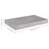 betonszürke MDF lebegő fali polc 40 x 23 x 3,8 cm