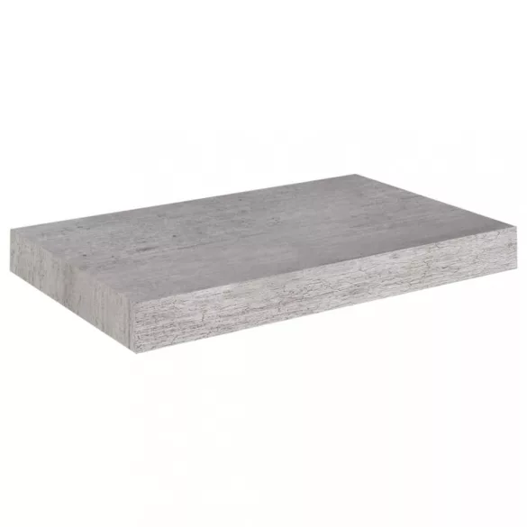 2 db betonszürke MDF lebegő fali polc 40 x 23 x 3,8 cm