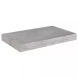 4 db betonszürke MDF lebegő fali polc 40 x 23 x 3,8 cm