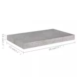 betonszürke MDF lebegő fali polc 50 x 23 x 3,8 cm