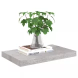 2 db betonszürke MDF lebegő fali polc 50 x 23 x 3,8 cm