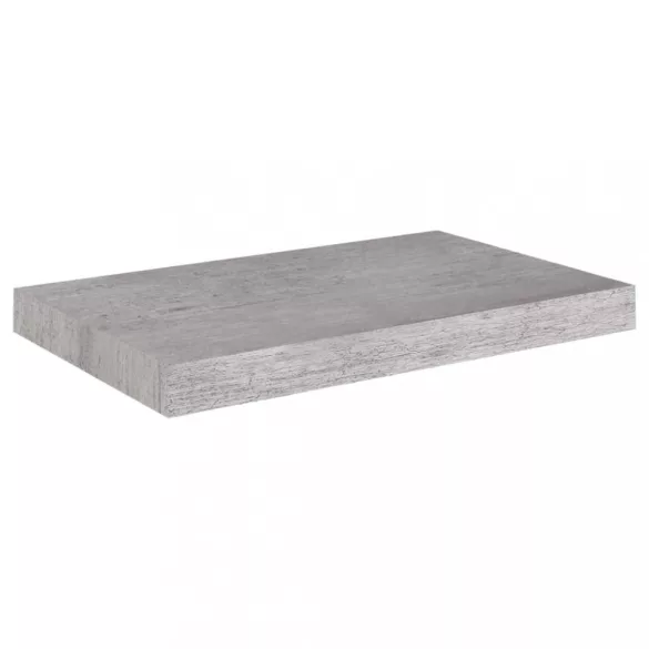 2 db betonszürke MDF lebegő fali polc 50 x 23 x 3,8 cm