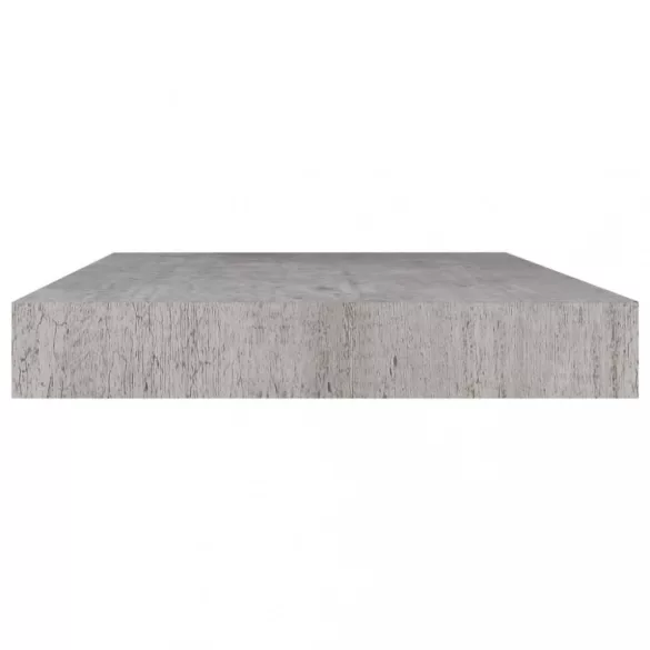 2 db betonszürke MDF lebegő fali polc 50 x 23 x 3,8 cm