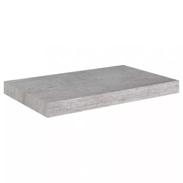 4 db betonszürke MDF lebegő fali polc 50 x 23 x 3,8 cm