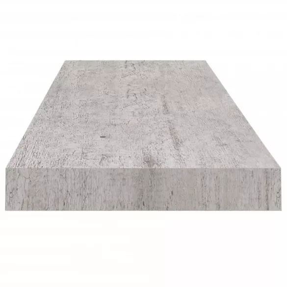 2 db betonszürke MDF lebegő fali polc 80 x 23,5 x 3,8 cm