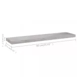 betonszürke MDF lebegő fali polc 90 x 23,5 x 3,8 cm