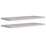 2 db betonszürke MDF lebegő fali polc 90 x 23,5 x 3,8 cm