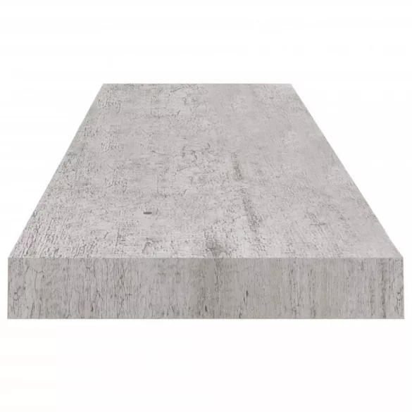 2 db betonszürke MDF lebegő fali polc 90 x 23,5 x 3,8 cm