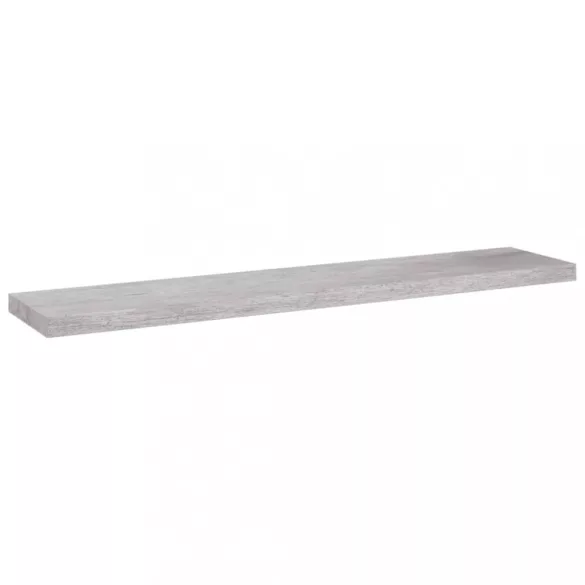 2 db betonszürke MDF lebegő fali polc 120 x 23,5 x 3,8 cm