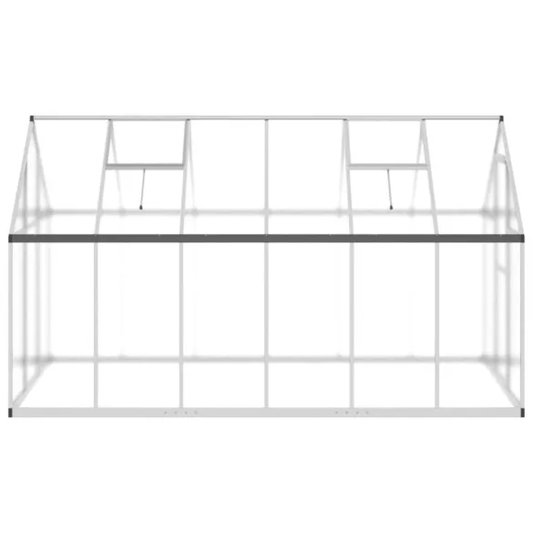 ezüstszínű alumínium melegház alapvázzal 334x169x195 cm