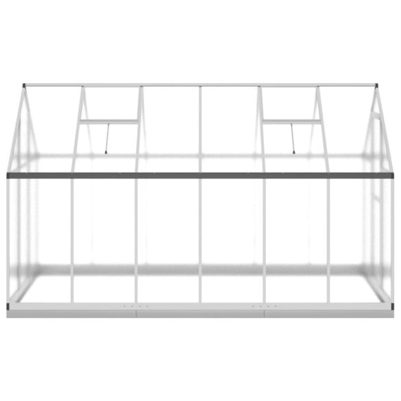 ezüstszínű alumínium melegház alapvázzal 334x169x202 cm