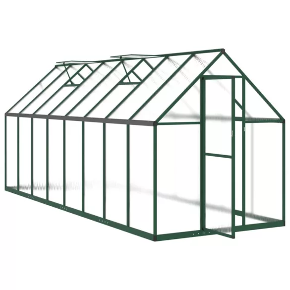 zöld alumínium melegház alapvázzal 445x169x195 cm