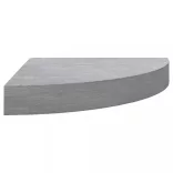betonszürke MDF fali sarokpolc 25 x 25 x 3,8 cm