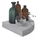 2 db betonszürke MDF fali sarokpolc 25 x 25 x 3,8 cm