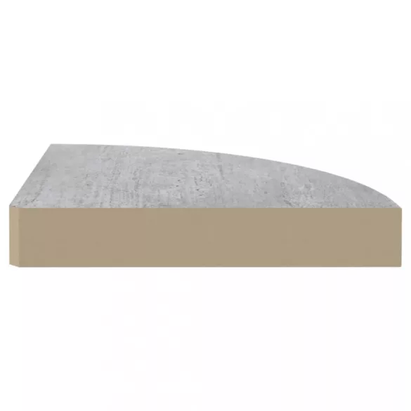 2 db betonszürke MDF fali sarokpolc 25 x 25 x 3,8 cm