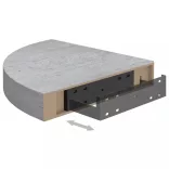 2 db betonszürke MDF fali sarokpolc 25 x 25 x 3,8 cm