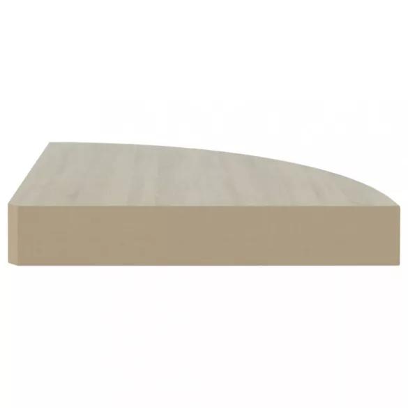 4 db tölgyszínű és fehér MDF fali sarokpolc 35 x 35 x 3,8 cm