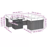 9 részes bézs polyrattan kerti ülőgarnitúra párnákkal