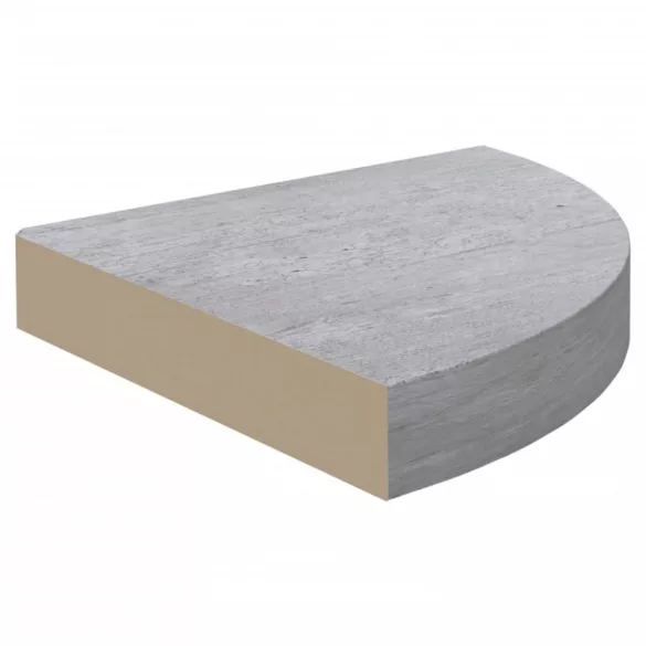 betonszürke MDF fali sarokpolc 35 x 35 x 3,8 cm