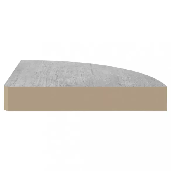 betonszürke MDF fali sarokpolc 35 x 35 x 3,8 cm
