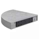 betonszürke MDF fali sarokpolc 35 x 35 x 3,8 cm
