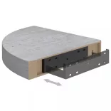 2 db betonszürke MDF fali sarokpolc 35 x 35 x 3,8 cm