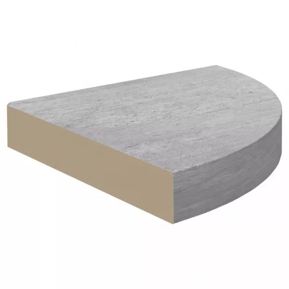 4 db betonszürke MDF fali sarokpolc 35 x 35 x 3,8 cm