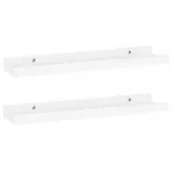 2 db magasfényű fehér fali polc 40 x 9 x 3 cm