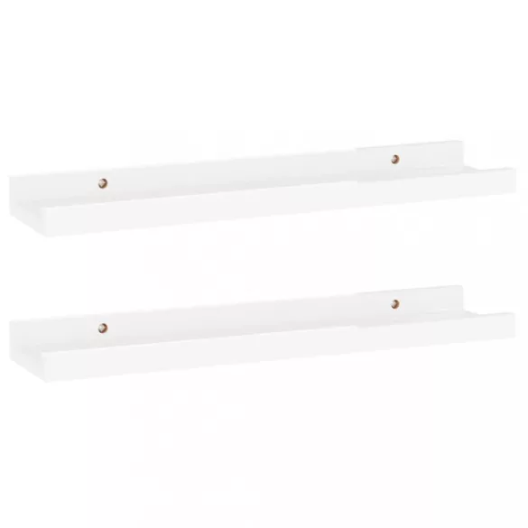 2 db magasfényű fehér fali polc 40 x 9 x 3 cm