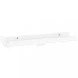 2 db magasfényű fehér fali polc 40 x 9 x 3 cm