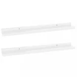 2 db magasfényű fehér fali polc 60 x 9 x 3 cm