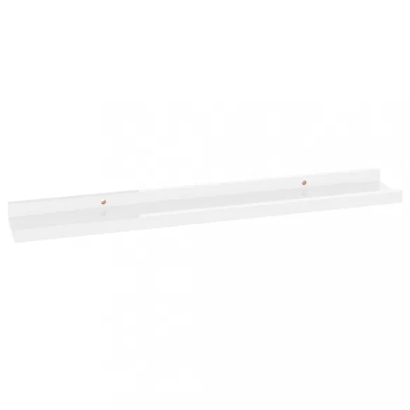 2 db magasfényű fehér fali polc 60 x 9 x 3 cm
